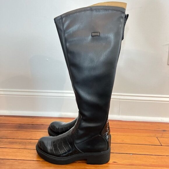 Franco Sarto Black Keaton Wide Calf High Shaft Boot 9 - Picture 10 of 12
